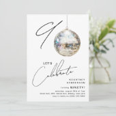 ミニマル90thディスコボール誕生日パーティー 招待状 (スタンド正面)