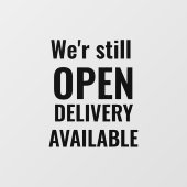 ミニマル お店はまだ営業中 ブラック ウィンドウサイン (シート)