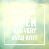 ミニマル お店はまだ営業中 透明ウィンドウステッカー ウィンドウサイン (シート3)