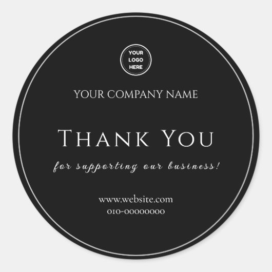 ミニマル お礼 歓迎 お祝い ラウンドシール (正面)