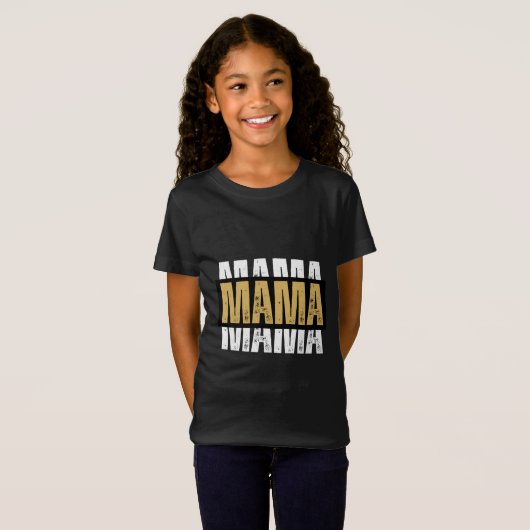 ミニマル かわいい ベアママ タイポグラフィ アート Tシャツ (正面フル)