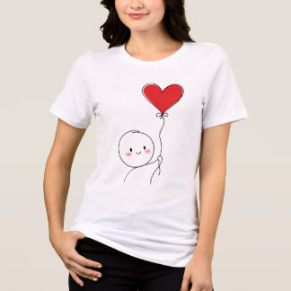 ミニマル かわいい ラブ ドゥードル トライブレンドTシャツ