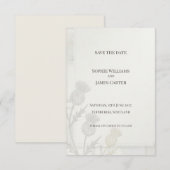 ミニマル アザミの結婚式延期案内カード セーブザデート (正面/裏面)