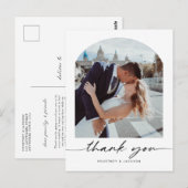 ミニマル アーチ ウェディング フォト サンクス ポストカード (正面/裏面)