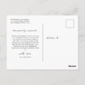 ミニマル アーチ ウェディング フォト サンクス ポストカード (裏面)