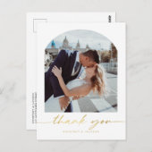 ミニマル アーチ ウェディング フォト 感謝カード ポストカード (正面/裏面)