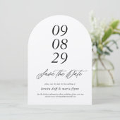 ミニマル アーチ クラフト紙 Save the date 招待状 (スタンド正面)