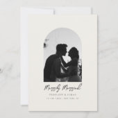 ミニマル アーチ フォト エレガント 新婚 シーズンカード (正面)