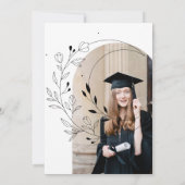 ミニマル アーチ フォト 卒業パーティー 招待状 (裏面)