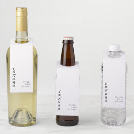 ミニマル ウェルカム ホワイト ボトル ハンガータグ ボトルネックタグ