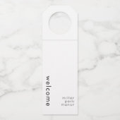 ミニマル ウェルカム ホワイト ボトル ハンガータグ ボトルネックタグ (正面)