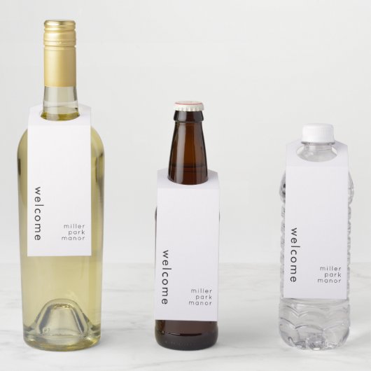 ミニマル ウェルカム ホワイト ボトル ハンガータグ ボトルネックタグ (インサイチュ)