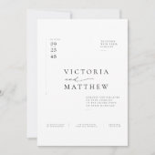 ミニマル エディトリアル QRコード 1枚の写真 ウェディング 招待状 (正面)