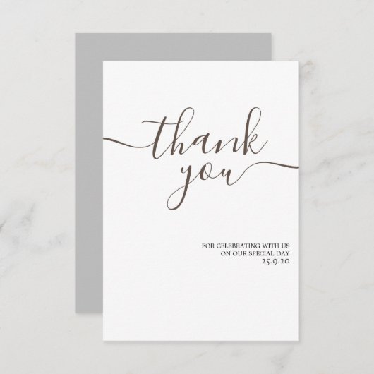 ミニマル&エレガントゴールデン結婚ズサンキューカード サンキューカード (正面/裏面)