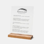 ミニマル エレガント アイブロウ サロン 料金表 アクリルサイン (傾斜)