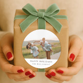 ミニマル エレガント シンプル | クリスマス ファミリー フォト ラウンドシール