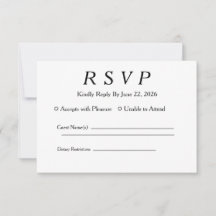 ミニマル エレガント ホワイト RSVP