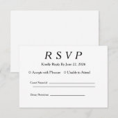 ミニマル エレガント ホワイト RSVP (正面/裏面)