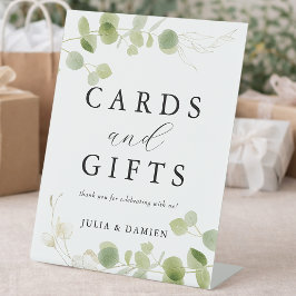 ミニマル エレガント ユーカリ カード & ギフト ウェディング 台座サイン