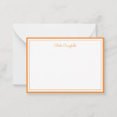 ミニマル・オレンジ縁ど、2、署名 ノートカード (正面)