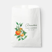 ミニマル オレンジ フルーツ ボタニカル かわいい ベビーシャワー フェイバーバッグ (正面)