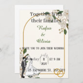 ミニマル | オールインワン結婚式招待状 招待状 (正面/裏面)