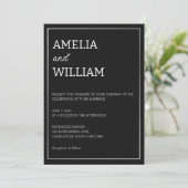 ミニマル カスタム ウェディング インビテーション テンプレート (スタンド正面)