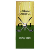 ミニマル カスタム エレガント ゴルフ モノグラム 大きなギフト ワインギフトバッグ (裏面)