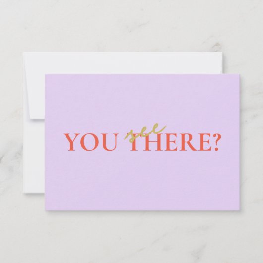 ミニマル カラフル オレンジ スクリプト レスポンス カード (正面)