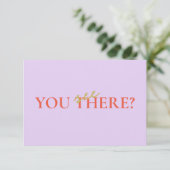 ミニマル カラフル オレンジ スクリプト レスポンス カード (スタンド正面)