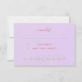 ミニマル カラフル オレンジ スクリプト レスポンス カード (裏面)