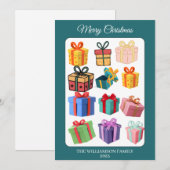 ミニマル カラフル ギフト ホリデー カード (正面/裏面)