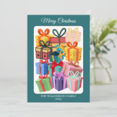 ミニマル カラフル ギフト ホリデー カード (スタンド正面)