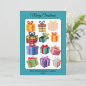 ミニマル カラフル ギフト ホリデー カード (スタンド正面)