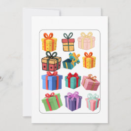 ミニマル カラフル ギフト ホリデー カード