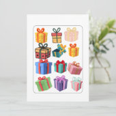 ミニマル カラフル ギフト ホリデー カード (スタンド正面)