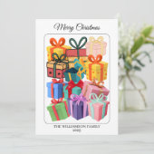 ミニマル カラフル ギフト ホリデー カード (スタンド正面)