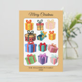 ミニマル カラフル ギフト ホリデー カード (スタンド正面)
