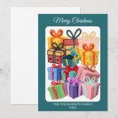 ミニマル カラフル ギフト ホリデー カード (正面/裏面)