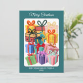 ミニマル カラフル ギフト ホリデー カード (スタンド正面)