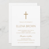 ミニマル《キリスト教》洗礼式や命名式招待状 セーブザデート (正面/裏面)