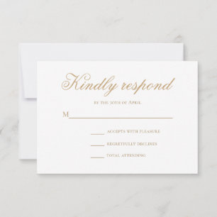 ミニマル クラシック おしゃれ ゴールド スクリプト 結婚式 RSVP