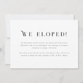 ミニマル クラシック ブラック＆ホワイト ウェディング エロープメント 案内状 (裏面)