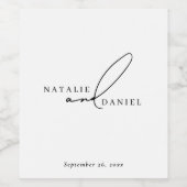 ミニマル&クラシック |ホワイトシック結婚ズ ワインラベル (シングルラベル)