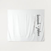 ミニマル クリーン シンプル ウェディングデイ フォトバックドロップ タペストリー (正面(横))