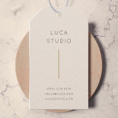 ミニマル クリーン シンプル モダン QR コード ゴールドとクリーム ギフトタグ