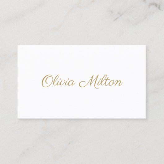 ミニマル クリーン ホワイト ゴールデン ネットワーキング 名刺 (正面)