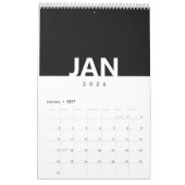 ミニマル クリーン モダン デザイン カレンダー (1月 2027)