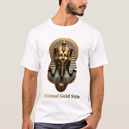 * ミニマル ゴールドマスク Tシャツ – 高級ストリートウェア (正面)