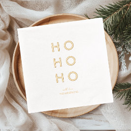 ミニマル ゴールド箔「HO HO HO」クリスマス 箔ナプキン
